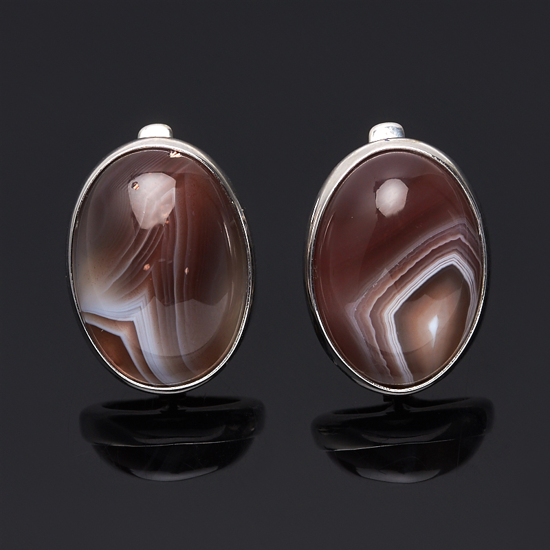 

Серьги агат серый (серебро 925 пр.)