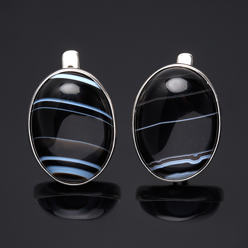 

Серьги агат черный (серебро 925 пр.)
