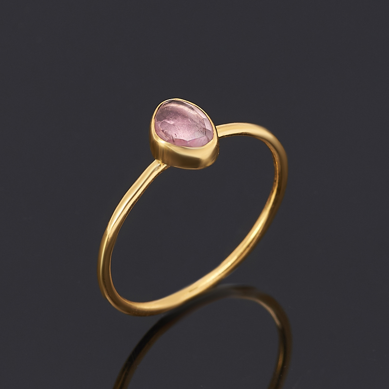 

Кольцо турмалин розовый (рубеллит) огранка (серебро 925 пр., позолота) размер 17,5