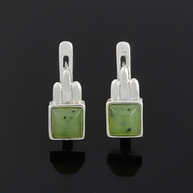 

Серьги нефрит зеленый (серебро 925 пр.)