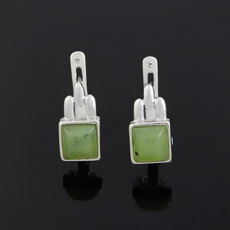 

Серьги нефрит зеленый (серебро 925 пр.)