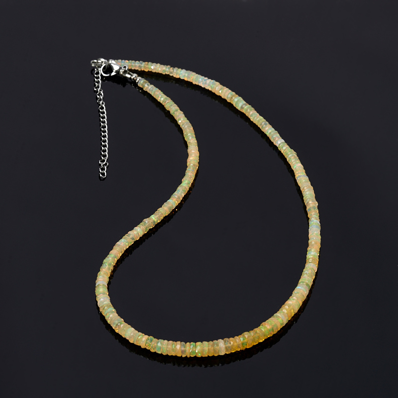 

Бусы опал благородный желтый огранка 46-52 см (хир. сталь)