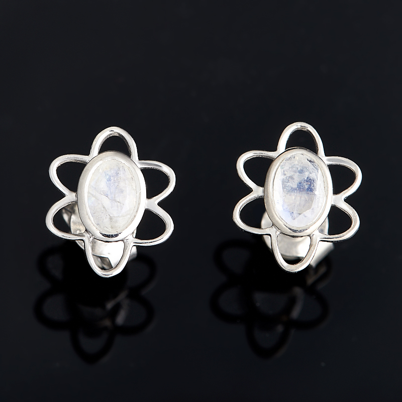 

Серьги лунный камень пуссеты огранка (серебро 925 пр.)