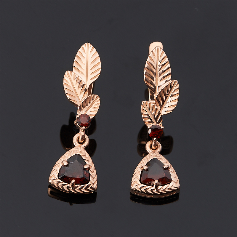 

Серьги гранат альмандин огранка (серебро 925 пр., позолота)