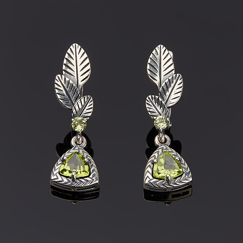 

Серьги хризолит огранка (серебро 925 пр.)