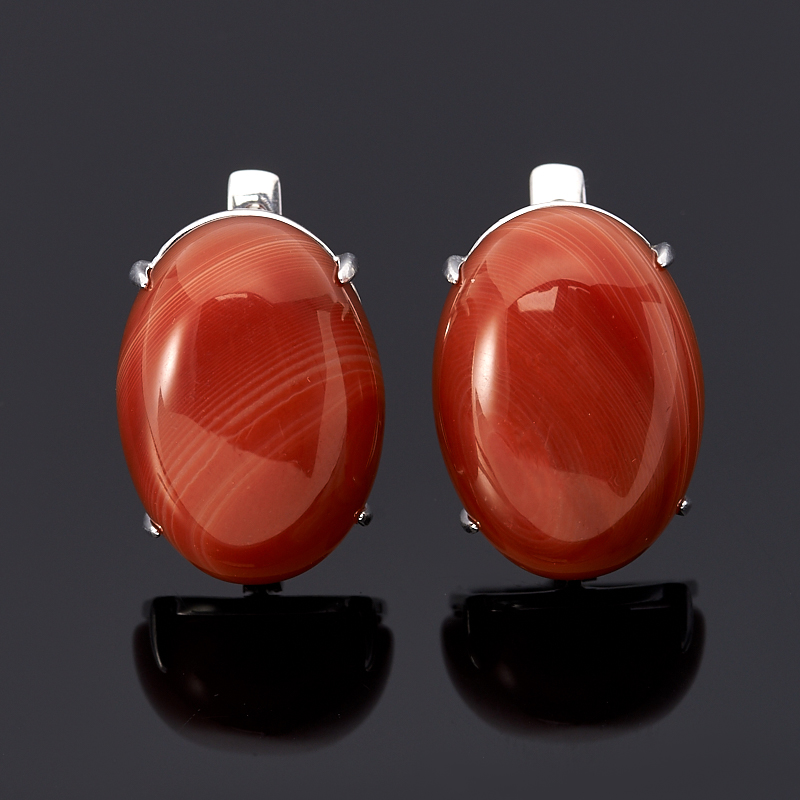 

Серьги агат красный (серебро 925 пр.)