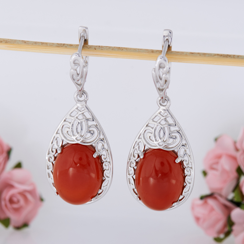 

Серьги сердолик (серебро 925 пр.)