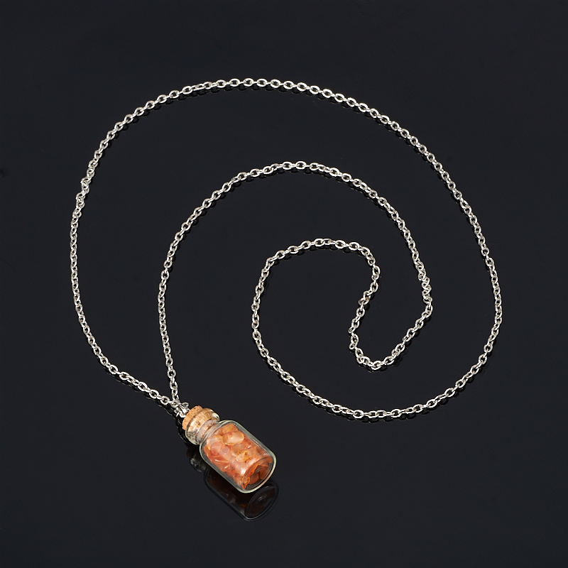 Кулон сердолик Ботсвана бутылочка (биж. сплав) 3 см