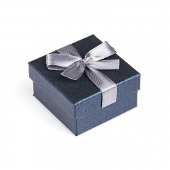 Подарочная упаковка под комплект (кольцо, серьги, кулон) (коробка) (синий) 60х60х35 мм