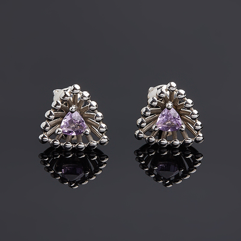 

Серьги аметист пуссеты огранка (серебро 925 пр.)