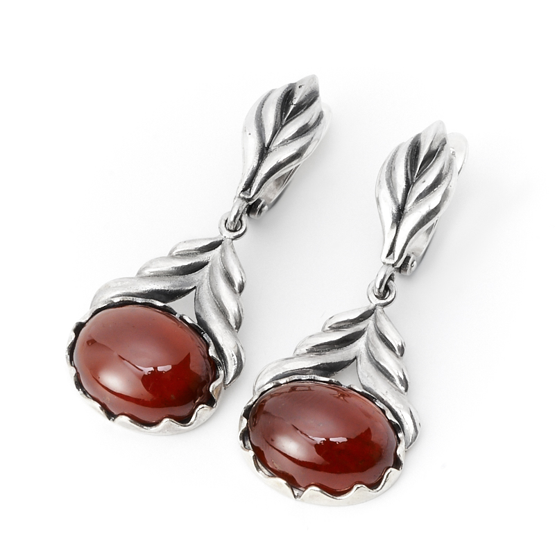 

Серьги гранат гессонит (серебро 925 пр. оксидир.)
