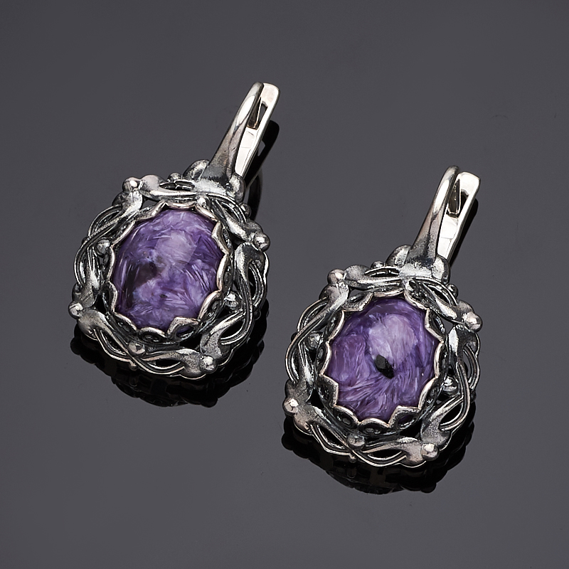 

Серьги чароит (серебро 925 пр.)