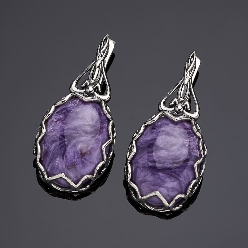 

Серьги чароит (серебро 925 пр.)