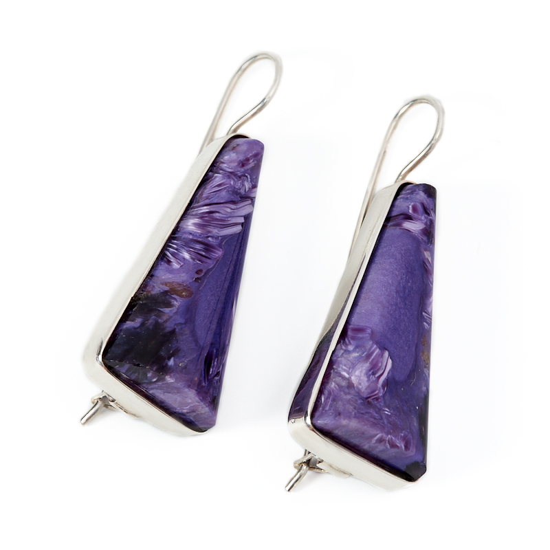 

Серьги чароит (серебро 925 пр.)