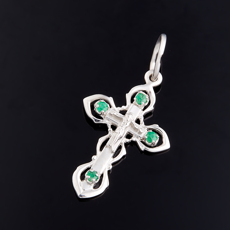 

Кулон изумруд крест огранка (серебро 925 пр.)