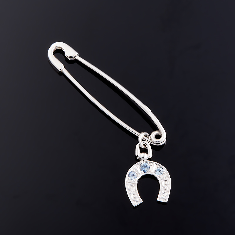 

Брошь булавка сапфир черный огранка (серебро 925 пр.)