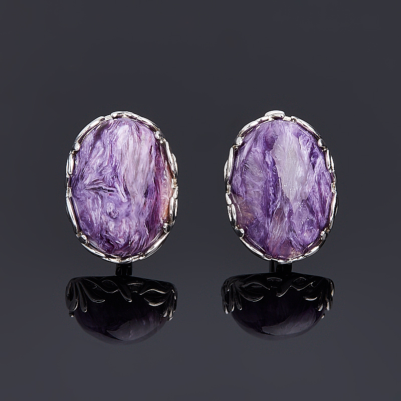 

Серьги чароит (серебро 925 пр.)