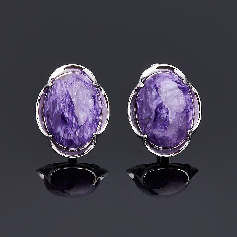 

Серьги чароит (серебро 925 пр.)