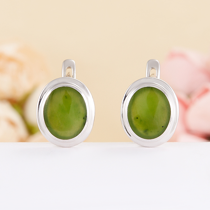 

Серьги нефрит зеленый (серебро 925 пр.)