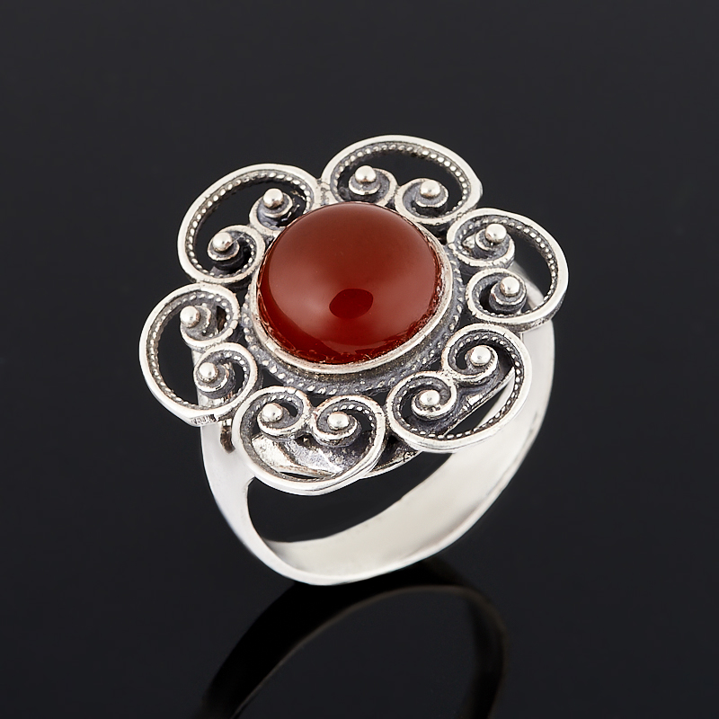 

Кольцо сердолик (серебро 925 пр.) размер 18