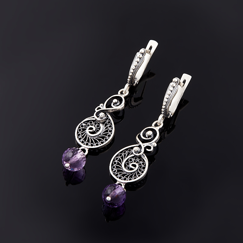 

Серьги аметист огранка (серебро 925 пр.)