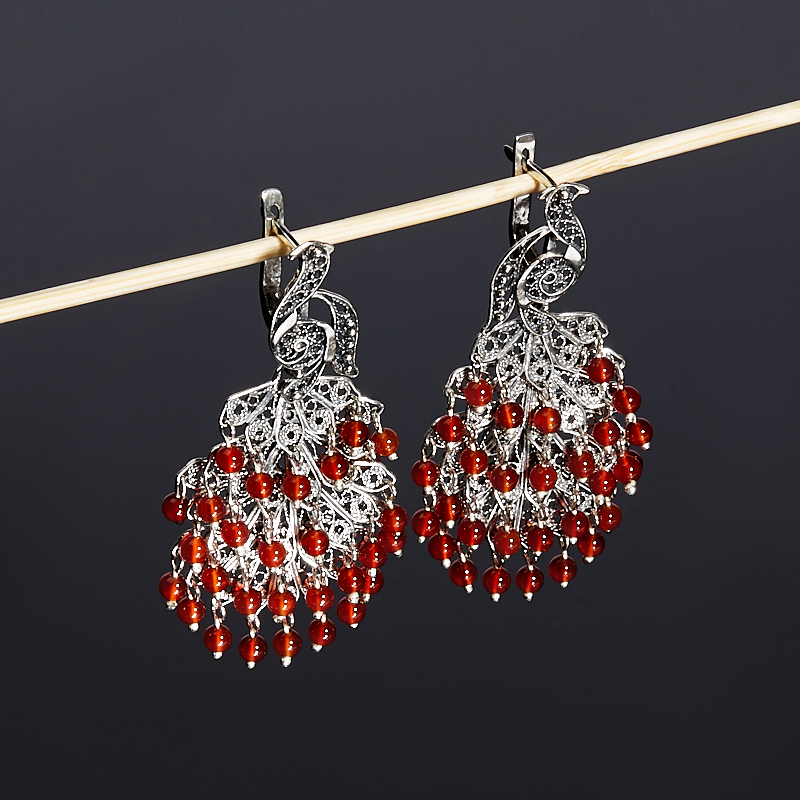 

Серьги сердолик (серебро 925 пр.)