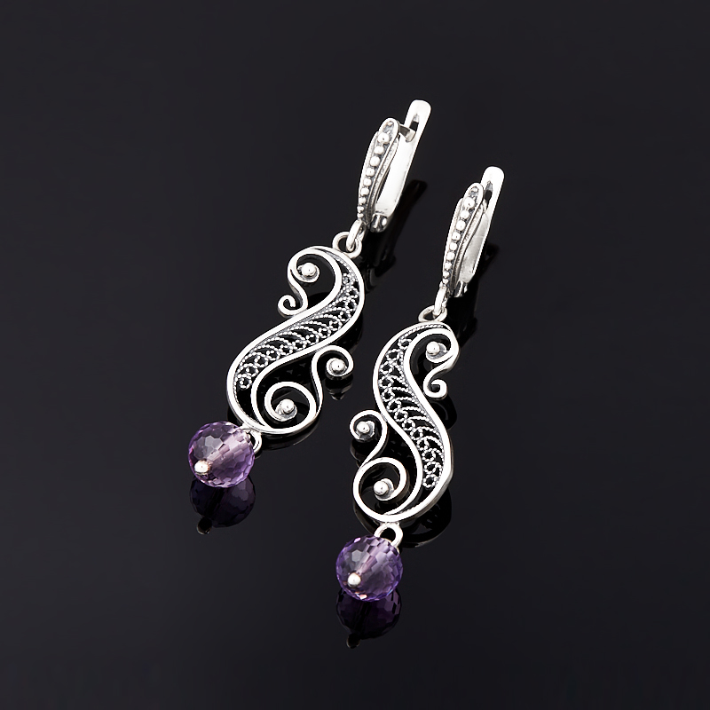 

Серьги аметист огранка (серебро 925 пр.)