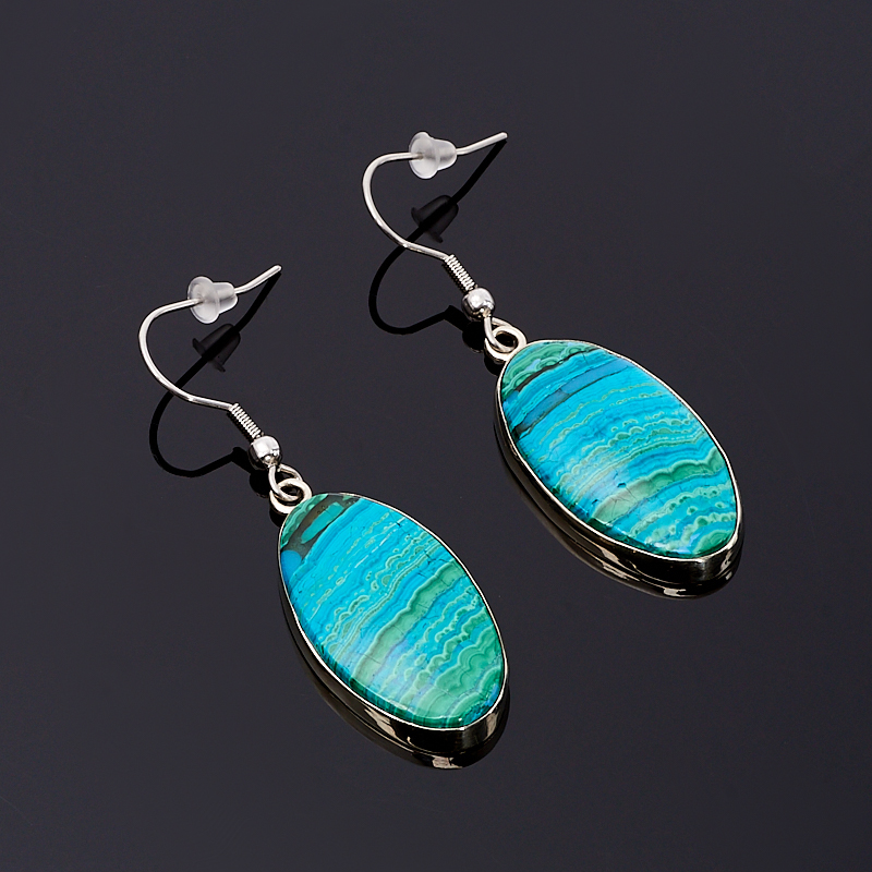 

Серьги хризоколла (дублет) (нейзильбер, хир. сталь)