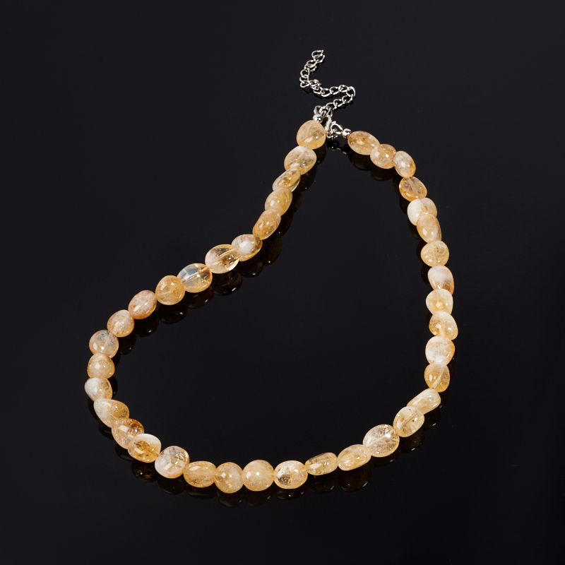 

Бусы цитрин 46 см (+7 см) (биж. сплав)