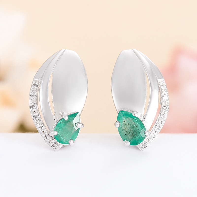 

Серьги изумруд огранка (серебро 925 пр.)