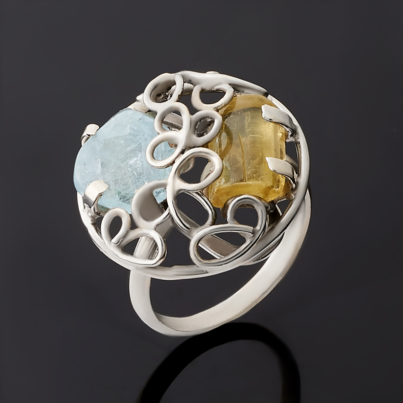 

Кольцо аквамарин, берилл (гелиодор) (нейзильбер) размер 17,5