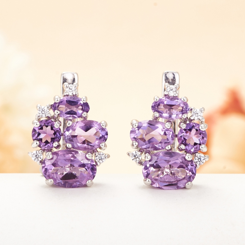 

Серьги аметист огранка (серебро 925 пр.)