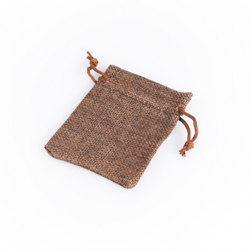 Подарочная упаковка (текстиль) универсальная (мешочек плоский) (коричневый) 90х60 мм