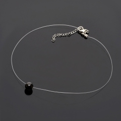 Кулон обсидиан золотистый Мексика на леске (биж. сплав)