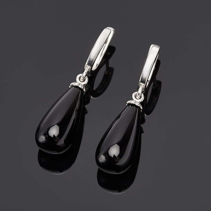 

Серьги агат черный (серебро 925 пр.)