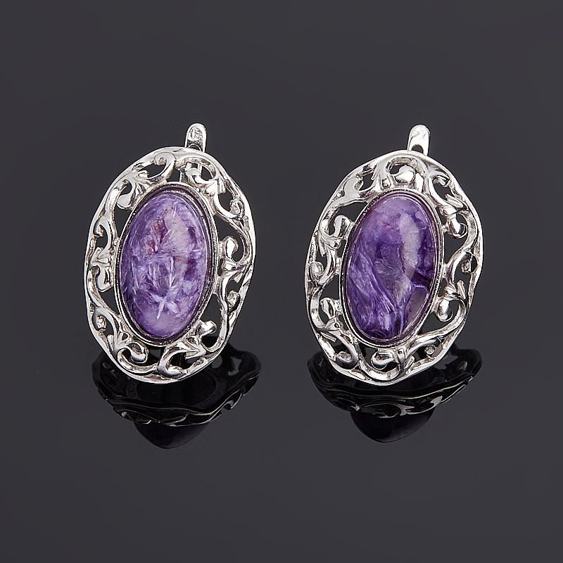 

Серьги чароит (серебро 925 пр.)