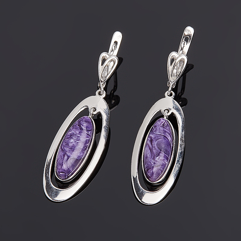 

Серьги чароит (серебро 925 пр.)