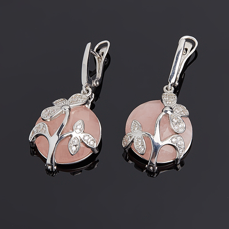 

Серьги розовый кварц огранка (серебро 925 пр.)