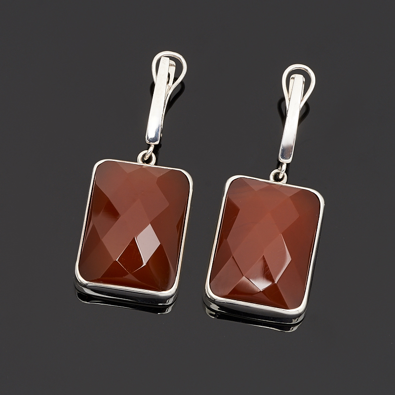 

Серьги сердолик огранка (серебро 925 пр.)