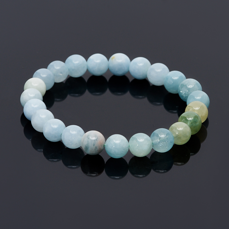 

Браслет аквамарин, гелиодор 8 мм 16 см