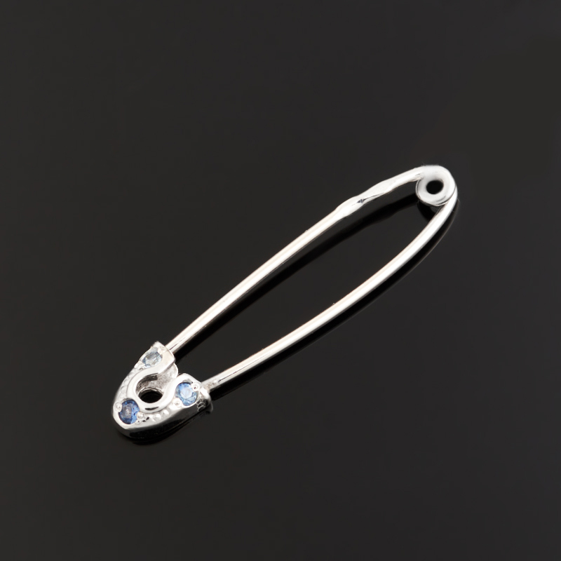 

Брошь булавка сапфир черный огранка (серебро 925 пр.)