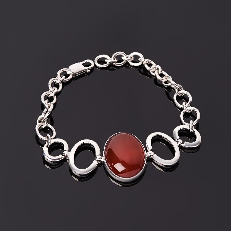 

Браслет сердолик 15-19 см (серебро 925 пр.)