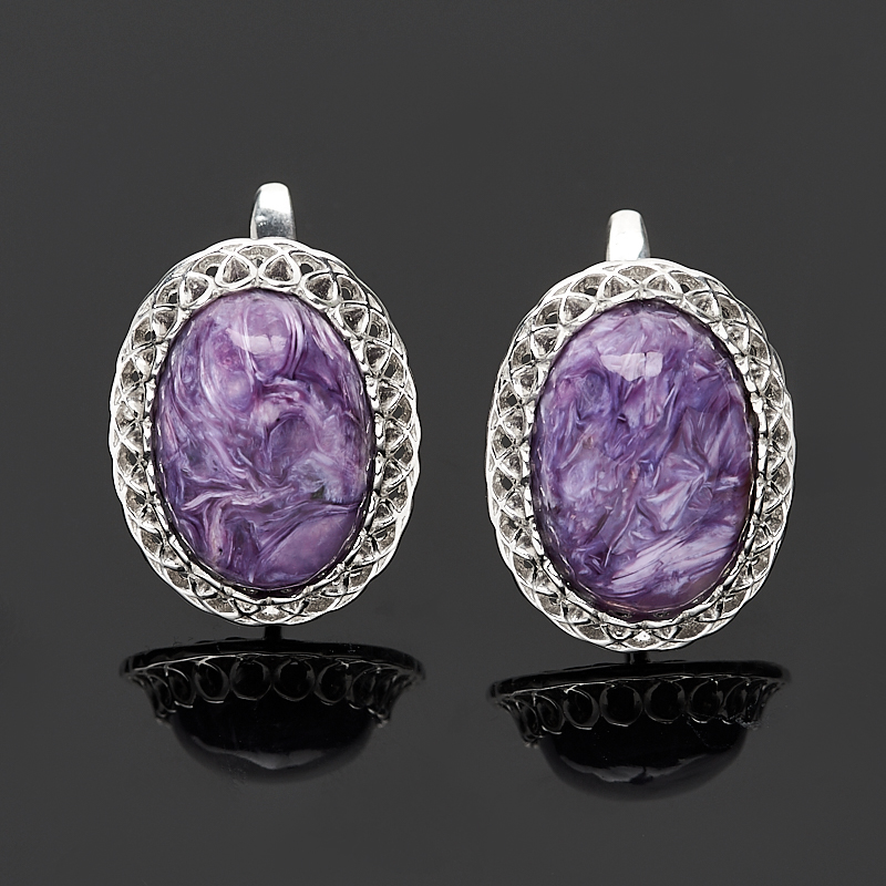 

Серьги чароит (серебро 925 пр.)