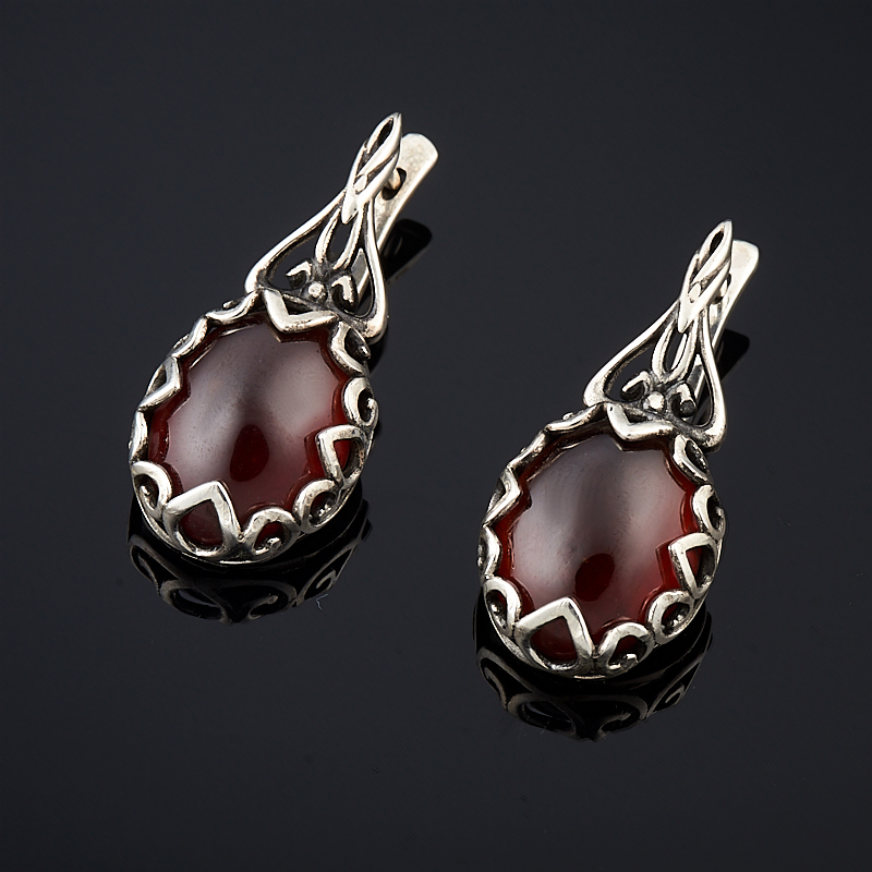 

Серьги гранат гессонит (серебро 925 пр.)