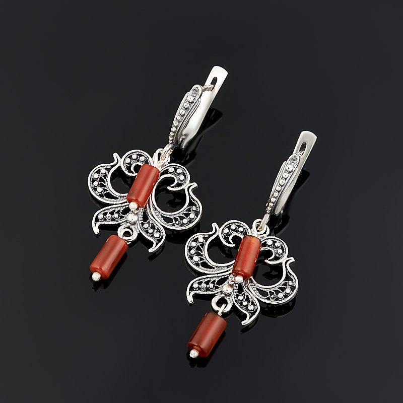 

Серьги сердолик (серебро 925 пр.)