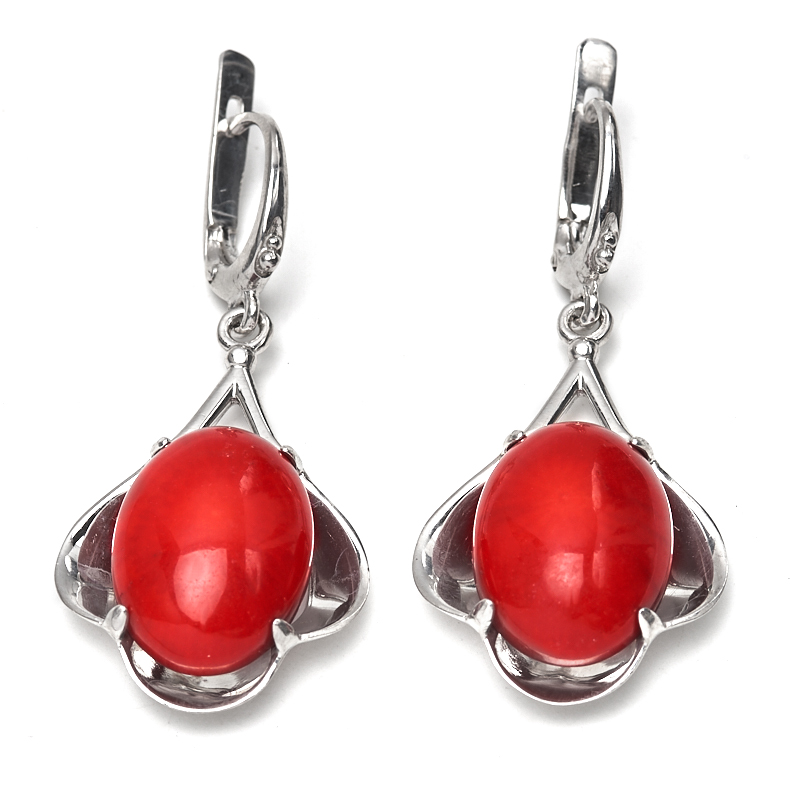 

Серьги коралл красный (серебро 925 пр.)