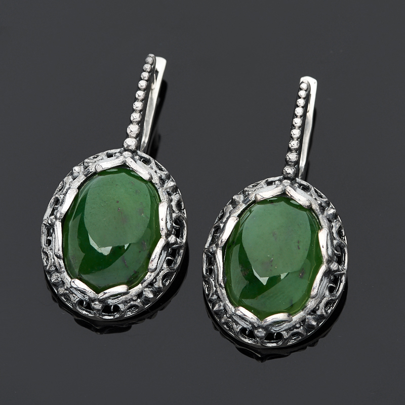 

Серьги нефрит зеленый (серебро 925 пр.)