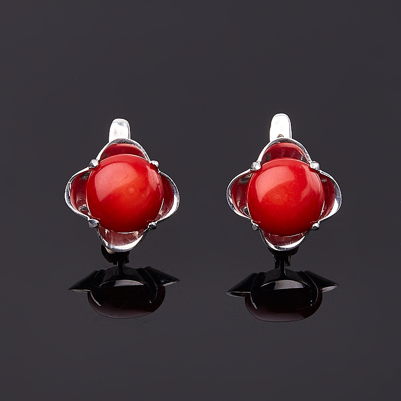

Серьги коралл красный (серебро 925 пр.)