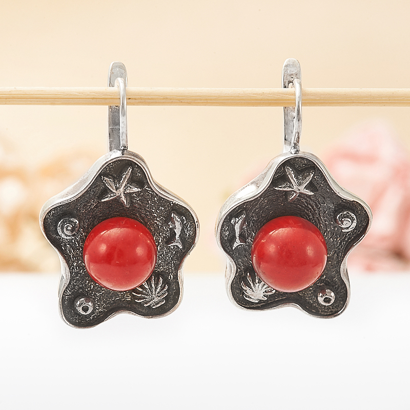 

Серьги коралл красный (серебро 925 пр.)