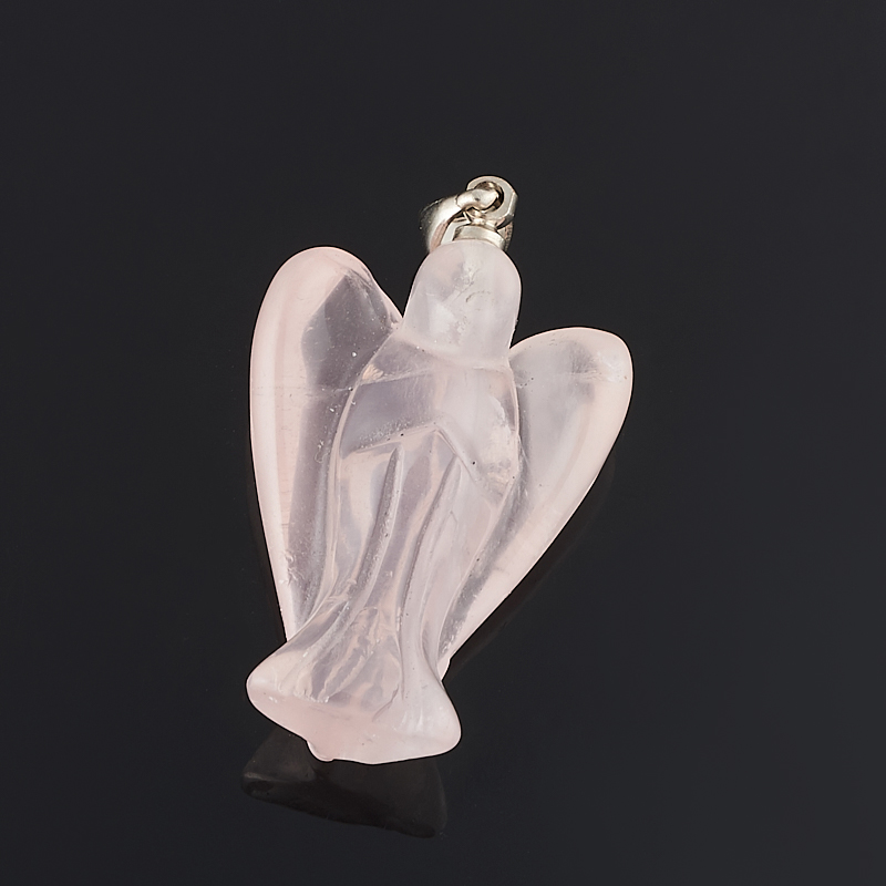 Кулон ангел розовый кварц Бразилия (биж. сплав) 3-3,5 см